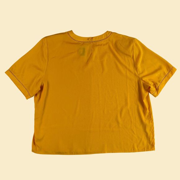 Vintage 70s blouse by Grove Avenue, size 26W womens lightweight short sleeve top - Picture 7 of 7